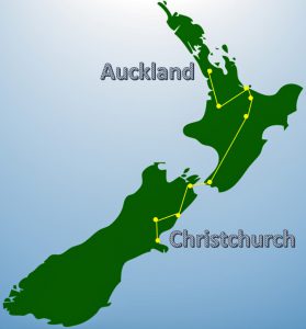 Free Trip Planner New Zealand Auckland to Christchurch